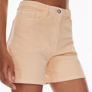 Wilfred Peach- colored Jean Shorts High-Waisted Tailored